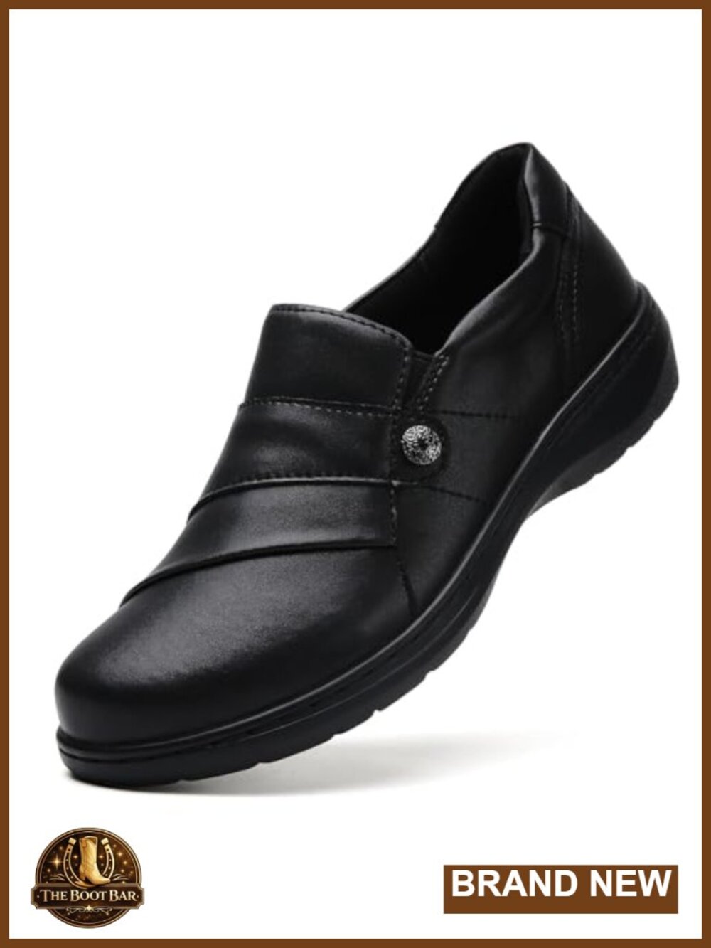 QAE Orthopedic Loafers Women's Slip-On Business Casual Leather Penny Loafers